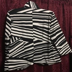 Black and white dress jacket.